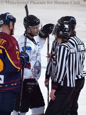 Luke Boothroyd talks it out with officials