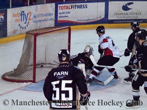 Captain Luke Boothroyd fires the puck home