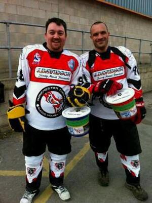 Peter Hagan and Steve Bradley start the walk at the Altrincham Ice Dome