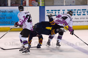 Marcus Kristoffersson gets a welcome back bump from Luke Boothroyd