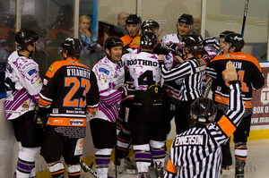 Tempers fray following a hit on Michal Psurny