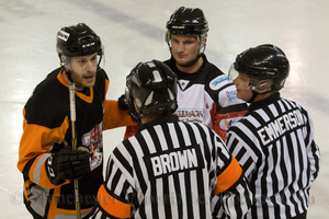 The Captains have a chat with the officials
