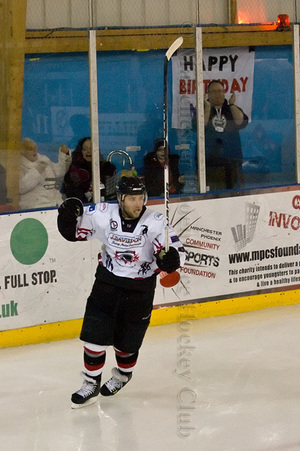 James Archer celebrates his first goal of the night