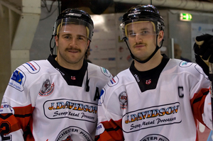 James Archer and Luke Boothroyd sporting their Movember moustaches