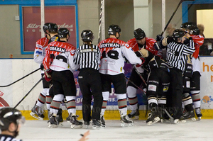 Tempers fray behind the Phoenix net in the second period