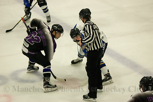 Jacob Corson-Heron goes in for a face off