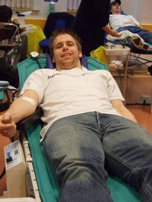 Carl Graham Giving Blood 2007