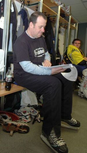 Paul Thompson in the GB dressing room on Thursday at training