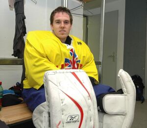 Goalie Stephen Murphy after a GB training session